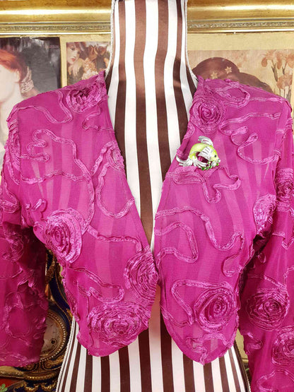 Vintage 1980s Green Enamel Fish Brooch Aurora Borealis Rhinestone