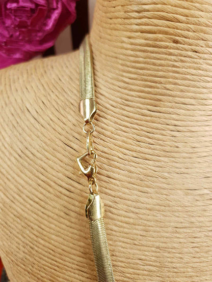 Vintage 1980s Snake Chain Choker Necklace Gold Tone M & S