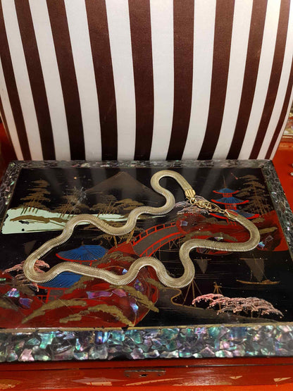 Vintage 1980s Snake Chain Choker Necklace Gold Tone M & S