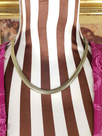 Vintage 1980s Snake Chain Choker Necklace Gold Tone M & S