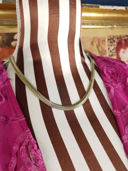 Vintage 1980s Snake Chain Choker Necklace Gold Tone M & S