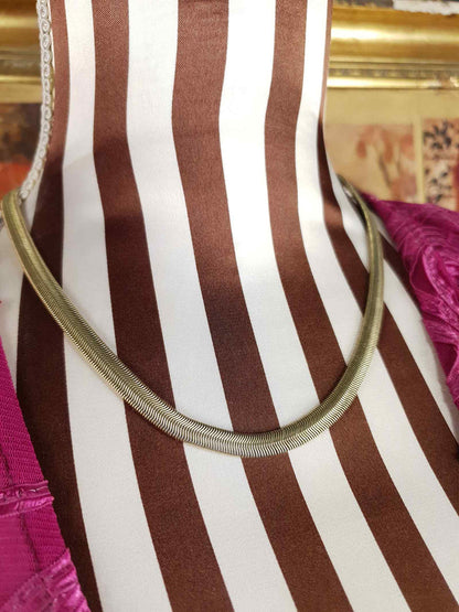 Vintage 1980s Snake Chain Choker Necklace Gold Tone M & S