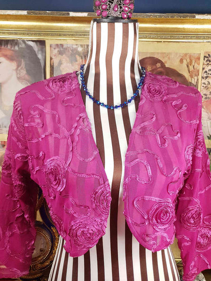 Vintage 90s Blue Aurora Borealis Glass Bead Necklace AB