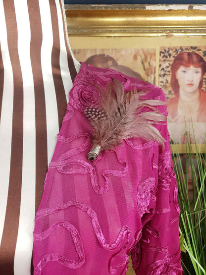 Vintage Victorian Scottish Feather Plume Garnet Brooch Red Grouse Pin Antique