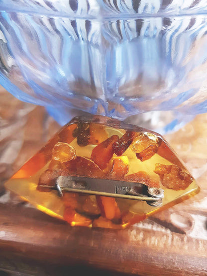 Vintage 1920s Baltic Amber Brooch Antique Art Deco
