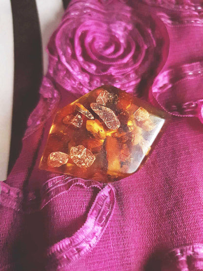Vintage 1920s Baltic Amber Brooch Antique Art Deco