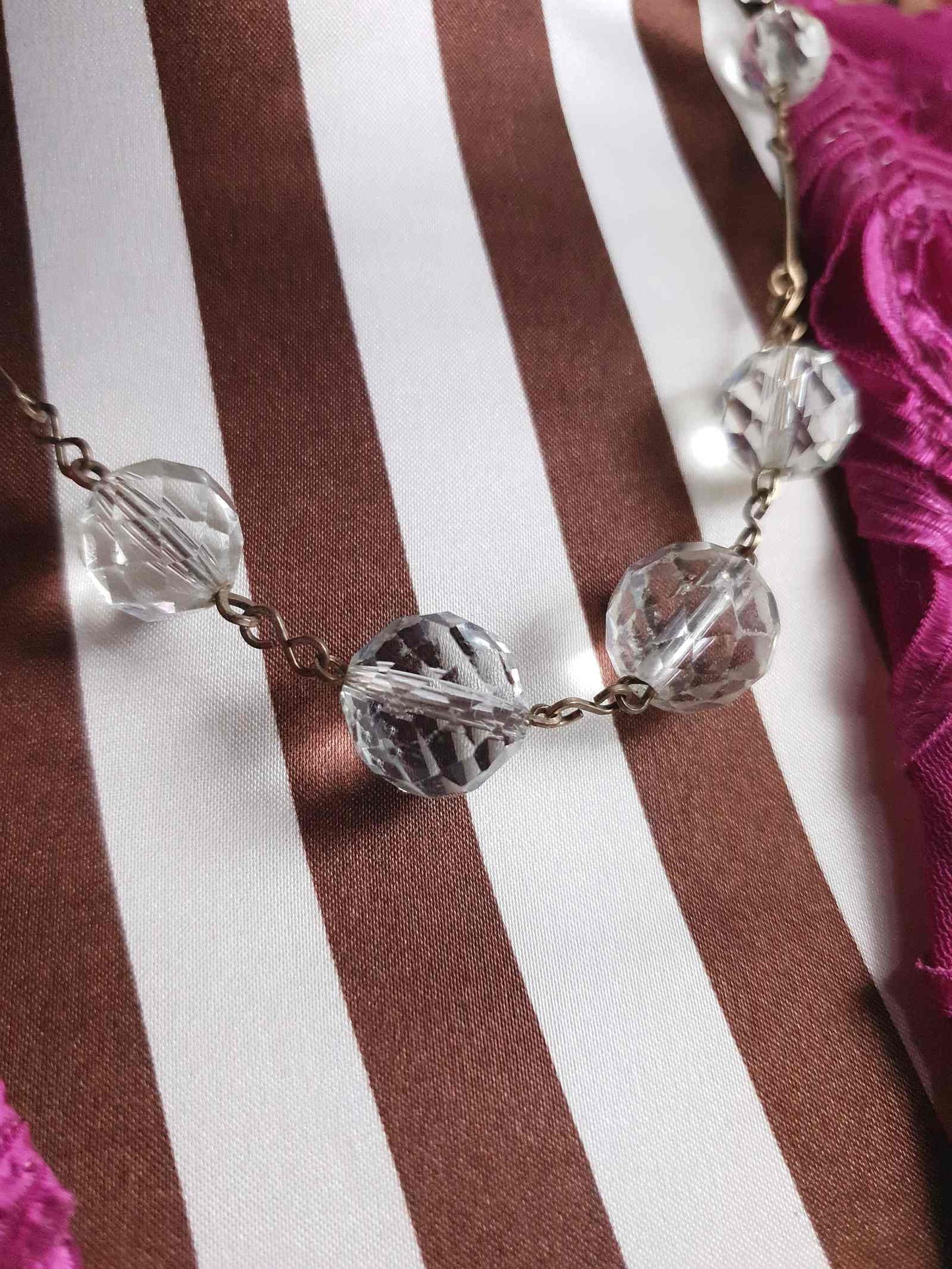 Vintage 1930s Art Deco Crystal Necklace 17.5"