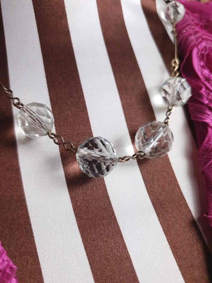 Vintage 1930s Art Deco Crystal Necklace 17.5"