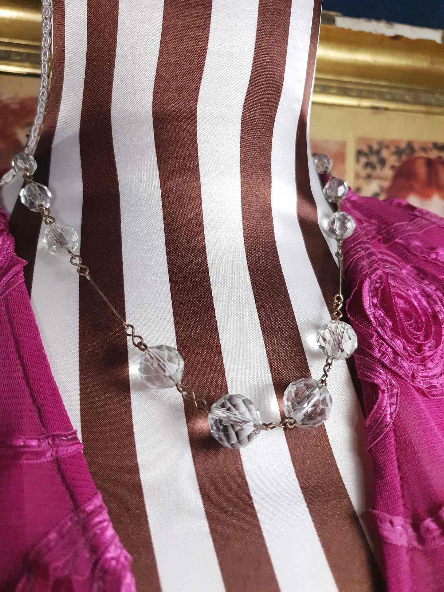 Vintage 1930s Art Deco Crystal Necklace 17.5"