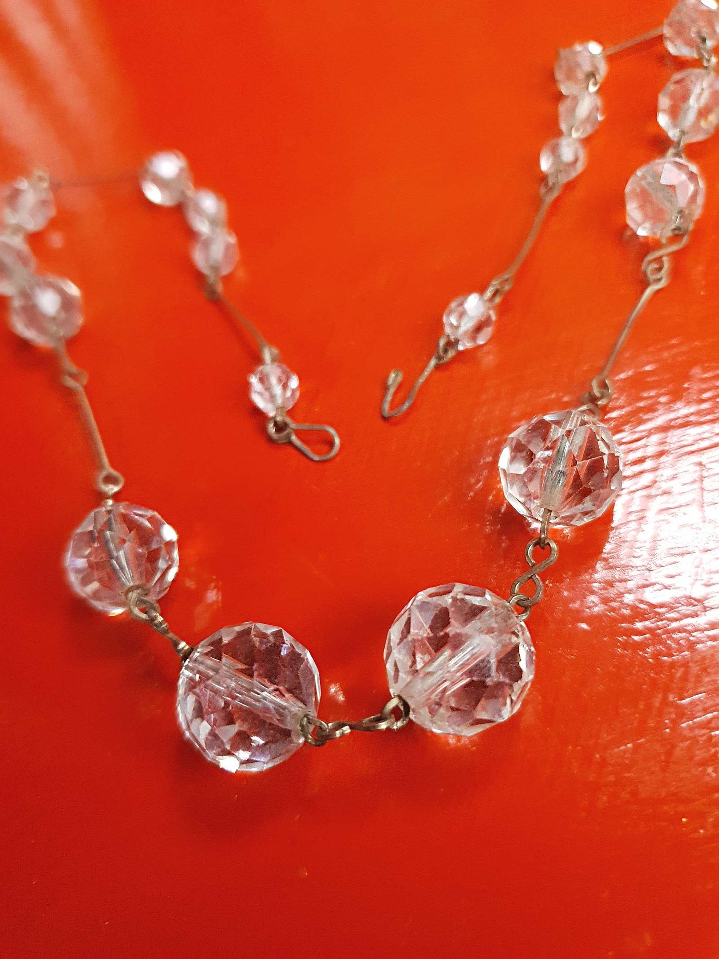 Vintage 1930s Art Deco Crystal Necklace 17.5"