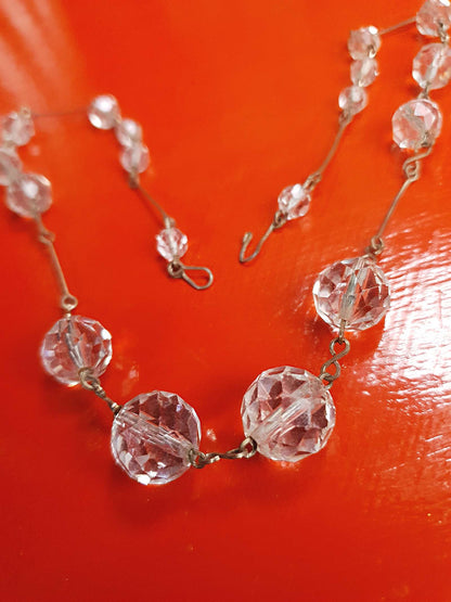 Vintage 1930s Art Deco Crystal Necklace 17.5"