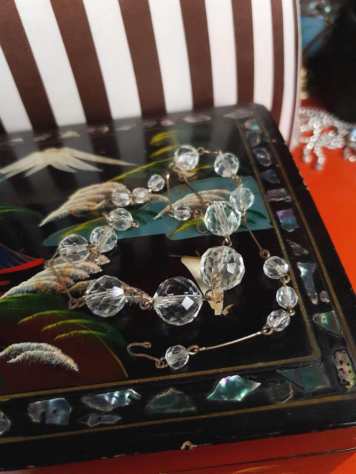 Vintage 1930s Art Deco Crystal Necklace 17.5"