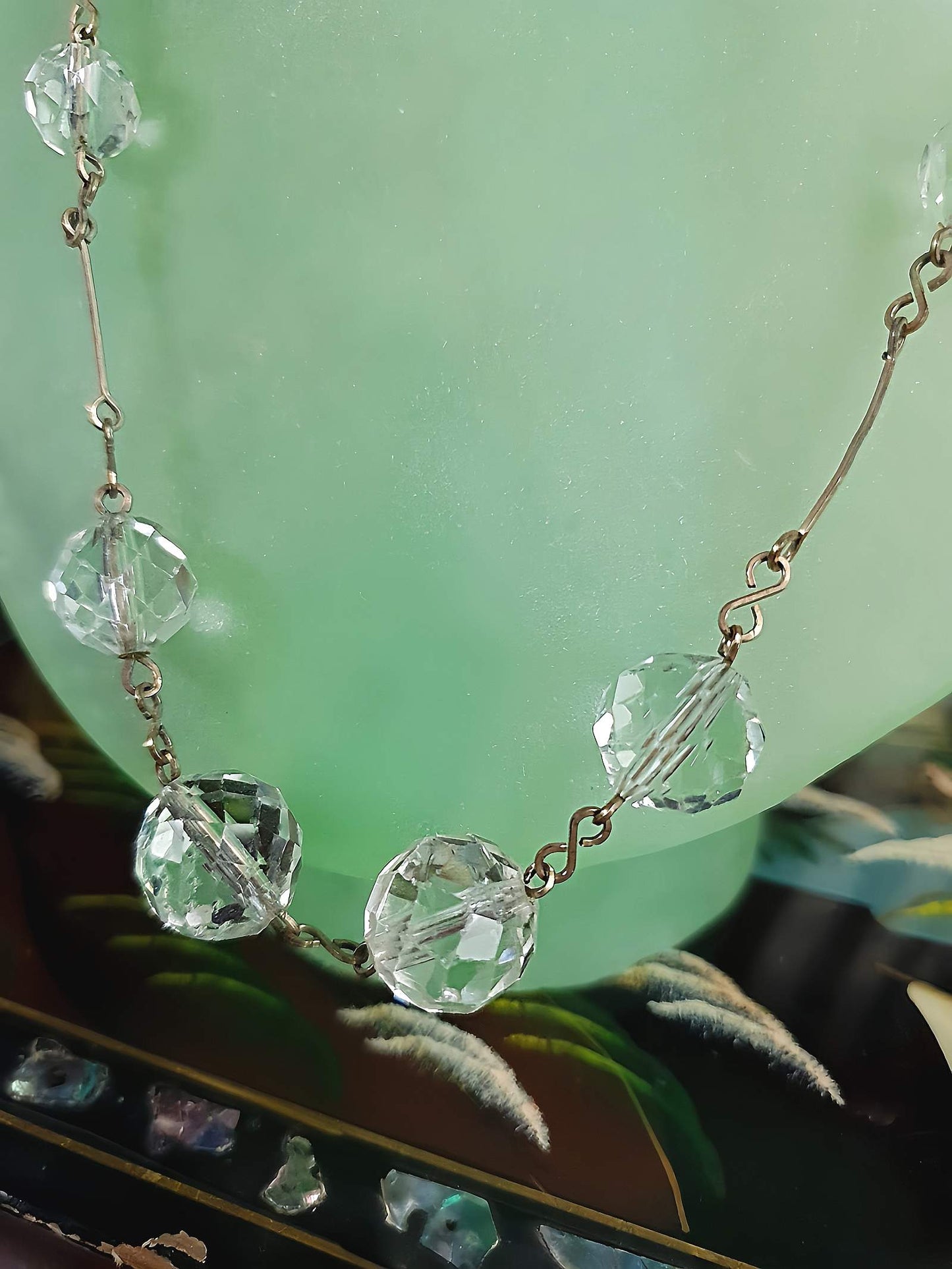 Vintage 1930s Art Deco Crystal Necklace 17.5"