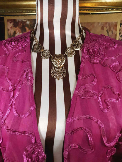 Vintage 1980s Filagree Heart Boho Necklace Bohemian Scrollwork