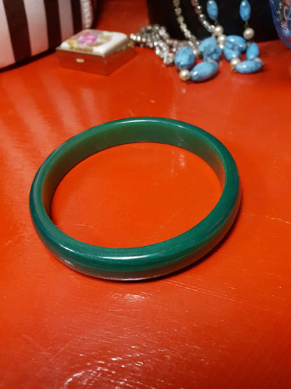 Vintage 1970s Green Resin Bangles Bracelet Set Of Three Retro Aqua Turquoise