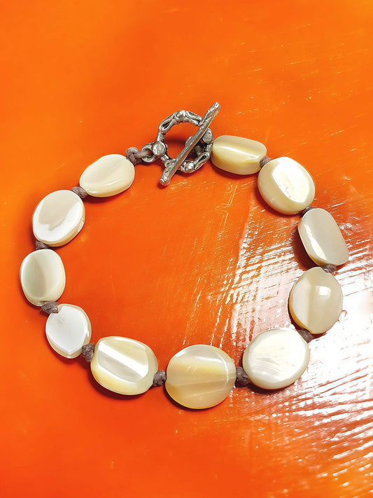 Vintage 1950s Mother of Pearl Bracelet Mid-Century