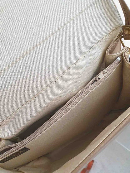 Vintage 1970s Tan Brown Shoulder Bag Handbag Retro